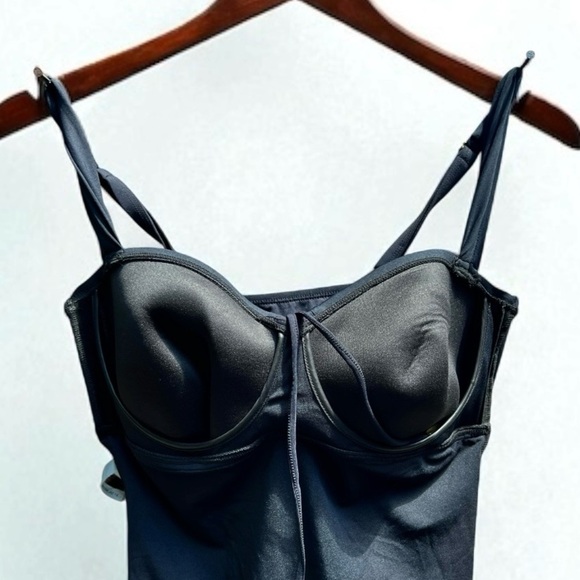 🌻NEW w/tags Bleu Rob Beattie American Hustle Lace Up  Underwire D Cup Swim Top - Picture 9 of 13